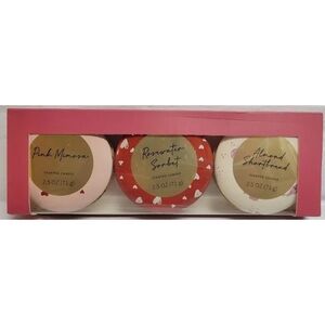 Valentine’s Candle 3 Pack Tins 2.5 Oz Each Shortbread Mimosa Sorbet